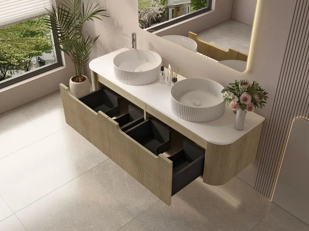 Rome 1500mm Wall-Hung Cabinet - Bur Oak mercioaustralia