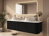 Rome 1500mm Wall-Hung Cabinet - Matt Black mercioaustralia