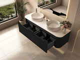 Rome 1500mm Wall-Hung Cabinet - Matt Black mercioaustralia