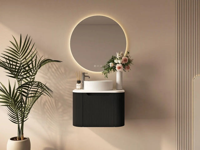 Rome 600mm Wall-Hung Cabinet - Matt Black mercioaustralia