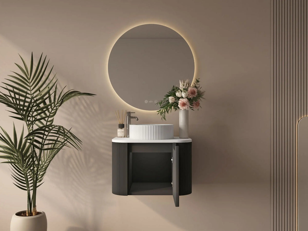 Rome 600mm Wall-Hung Cabinet - Matt Black mercioaustralia