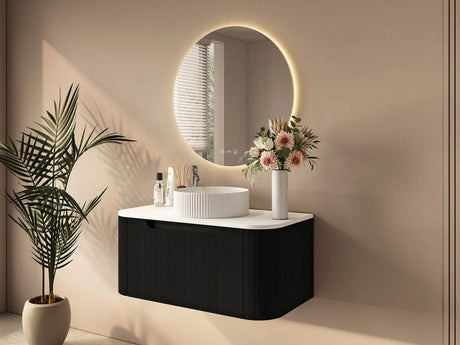 Rome 750mm Wall-Hung Cabinet - Matt Black mercioaustralia
