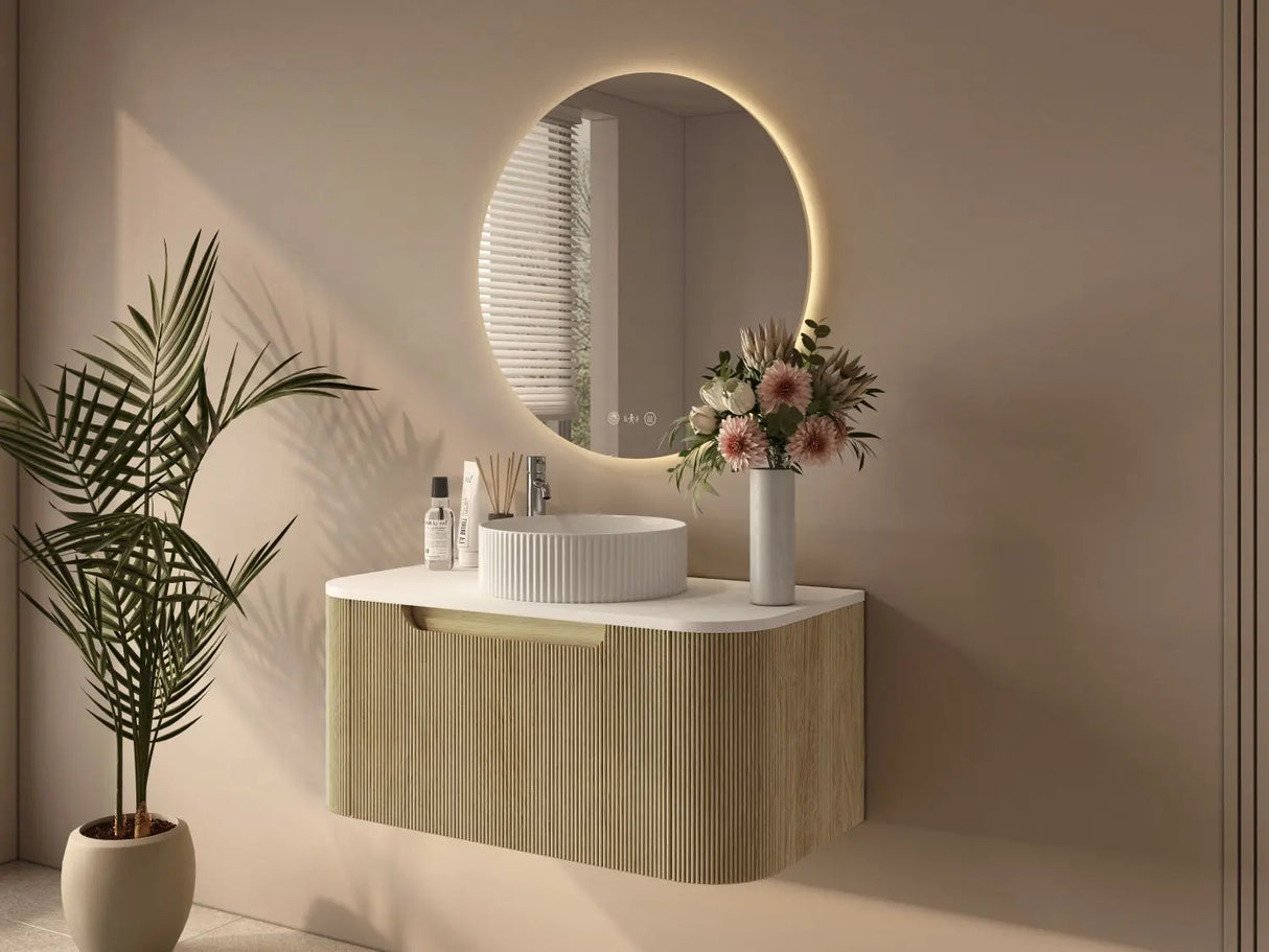 Rome 900mm Wall-Hung Cabinet - Bur Oak mercioaustralia