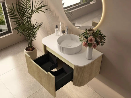 Rome 900mm Wall-Hung Cabinet - Bur Oak mercioaustralia