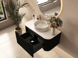 Rome 900mm Wall-Hung Cabinet - Matt Black mercioaustralia