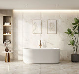 Rose Fluted V-Groove Freestanding Bathtub - Matt White mercioaustralia