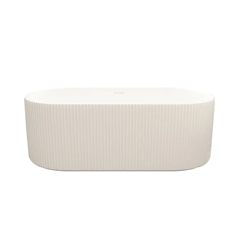 Rose Fluted V-Groove Freestanding Bathtub - Matt White mercioaustralia