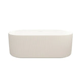 Rose Fluted V-Groove Freestanding Bathtub - Matt White mercioaustralia