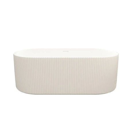 Rose Fluted V-Groove Freestanding Bathtub - Matt White mercioaustralia