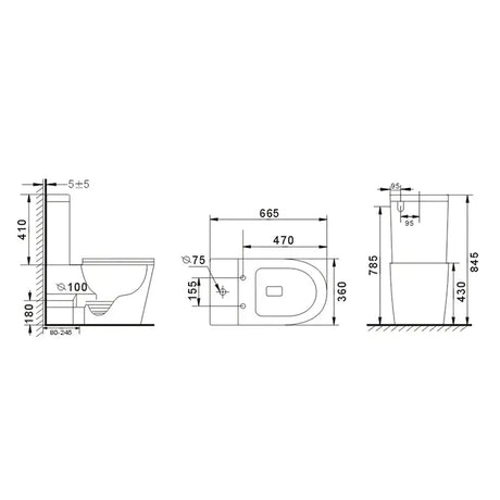 Bagno D'Oro Rowan Tornado Silent Flush Toilet Suite Bagno D'Oro