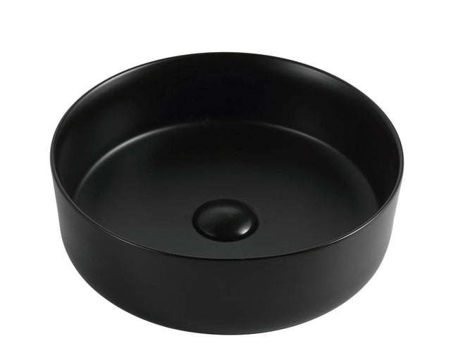Sasso 30 Counter-top Round Basin - Matt Black mercioaustralia