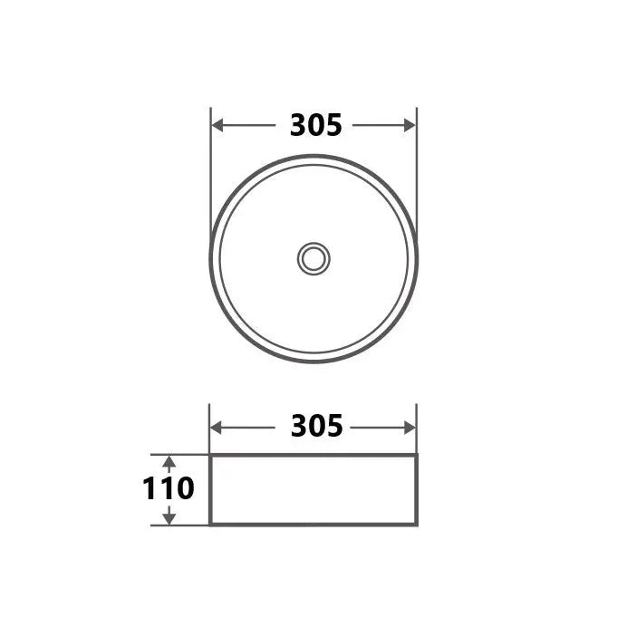 Sasso 30 Counter-top Round Basin - Matt White mercioaustralia