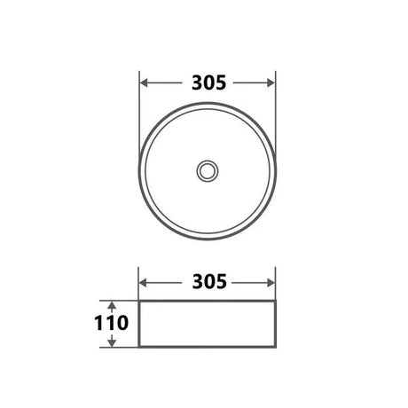Sasso 30 Counter-top Round Basin - Matt White mercioaustralia