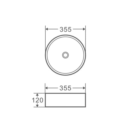 Sasso 31 Counter-top Round Basin - Touchline Black mercioaustralia