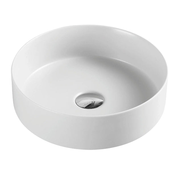Sasso 34 Counter-top Round Basin - Matt White mercioaustralia