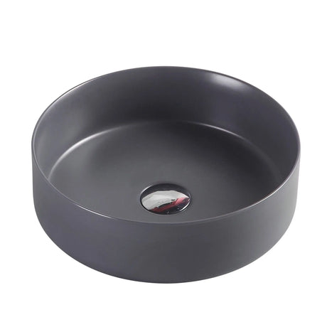 Sasso 34 Counter-top Round Basin - Nero Grey mercioaustralia