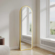 Saga 500×1600mm Freestanding LED Arch Mirror - Brushed Gold mercioaustralia