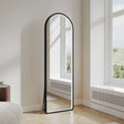 Saga 500×1600mm Freestanding LED Arch Mirror - Matt Black mercioaustralia