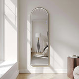 Saga 500×1600mm Freestanding LED Arch Mirror - Brushed Nickel mercioaustralia