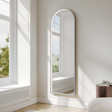 Saga 500×1600mm Freestanding LED Arch Mirror - Brushed Nickel mercioaustralia