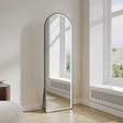 Saga 500×1600mm Freestanding LED Arch Mirror - Gun Metal mercioaustralia