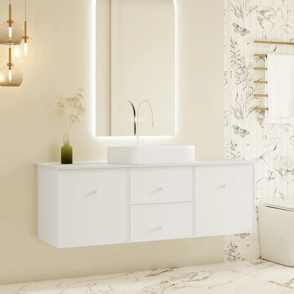 Seattle 1500mm Wall-Hung Cabinet - Matt White mercioaustralia