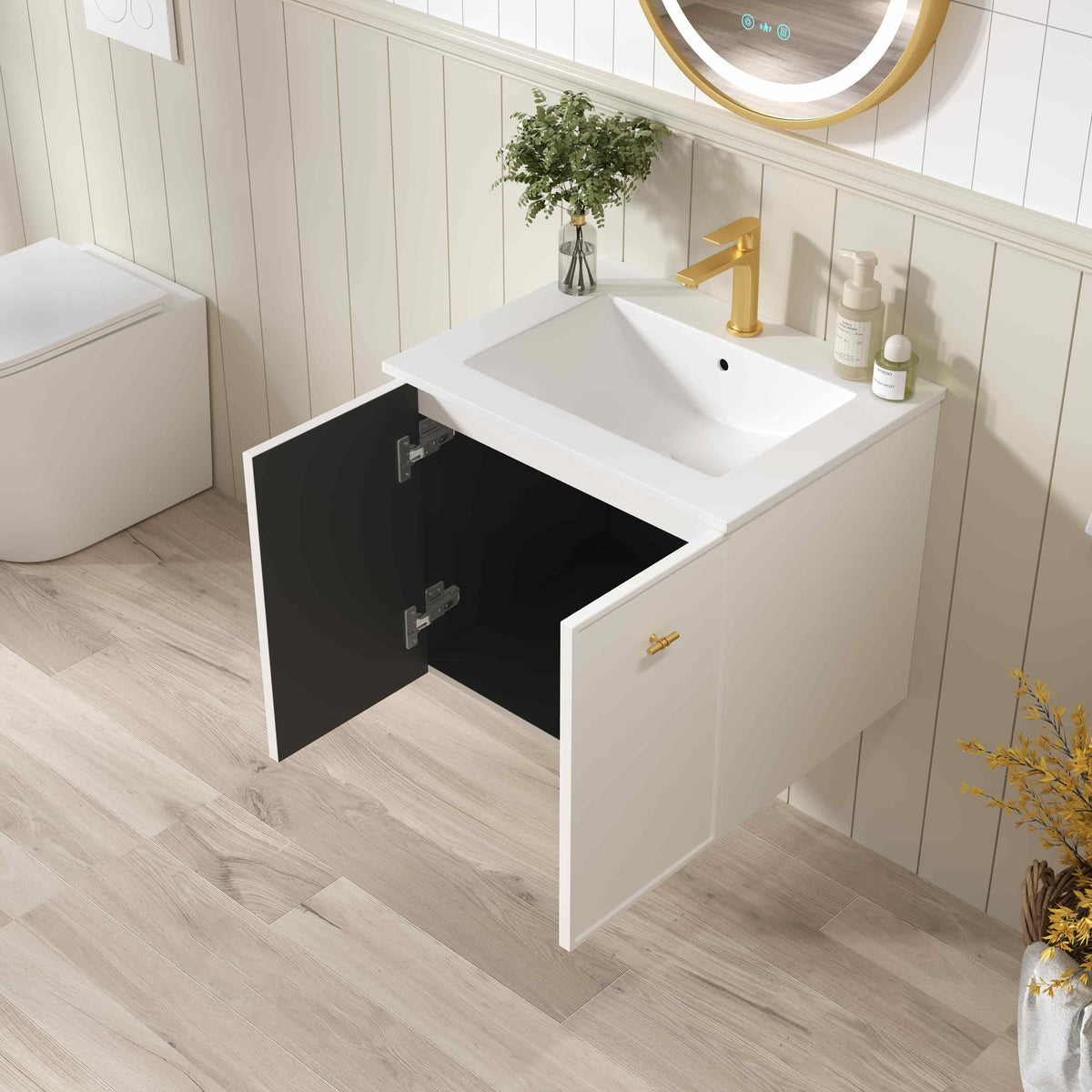 Seattle 600mm Wall-Hung Cabinet - Matt White mercioaustralia