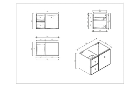Seattle 750mm Wall-Hung Cabinet - Matt White mercioaustralia