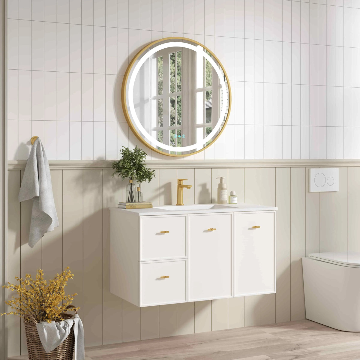 Seattle 900mm Wall-Hung Cabinet - Matt White mercioaustralia