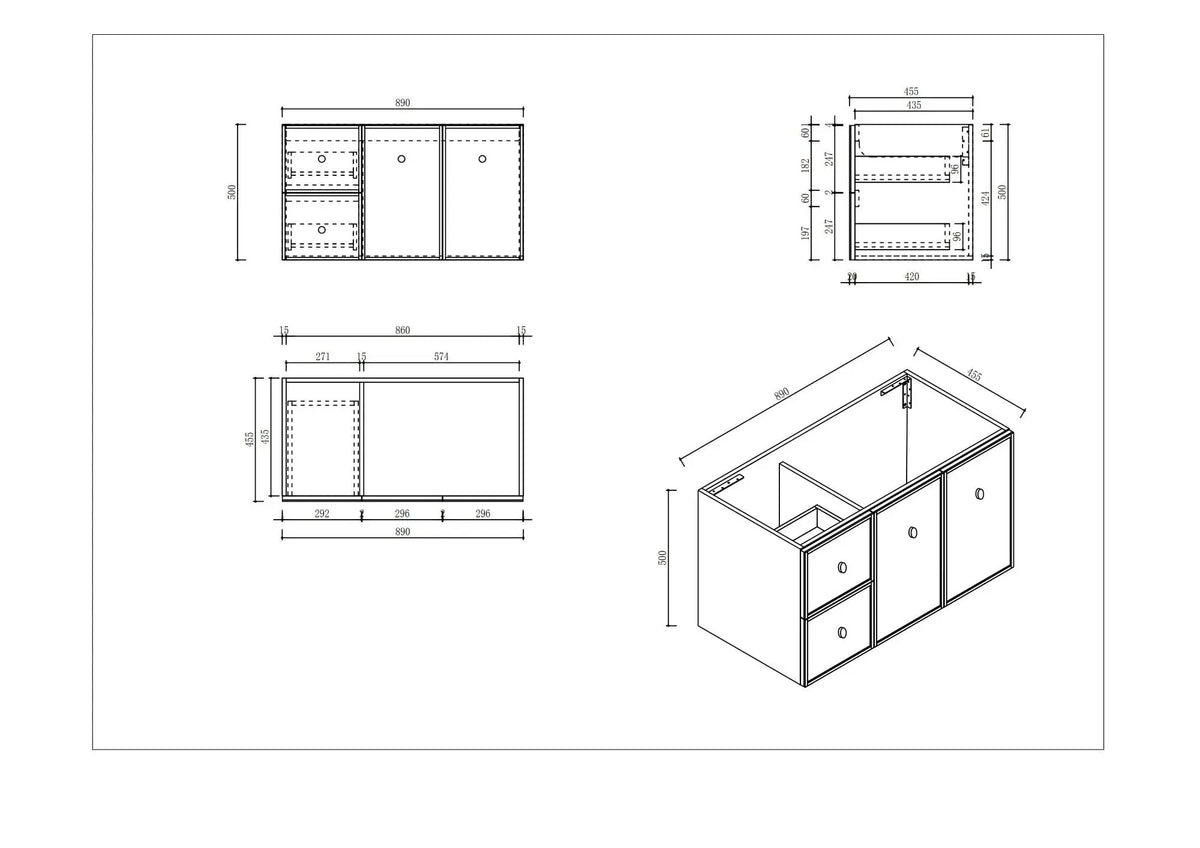 Seattle 900mm Wall-Hung Cabinet - Matt White mercioaustralia