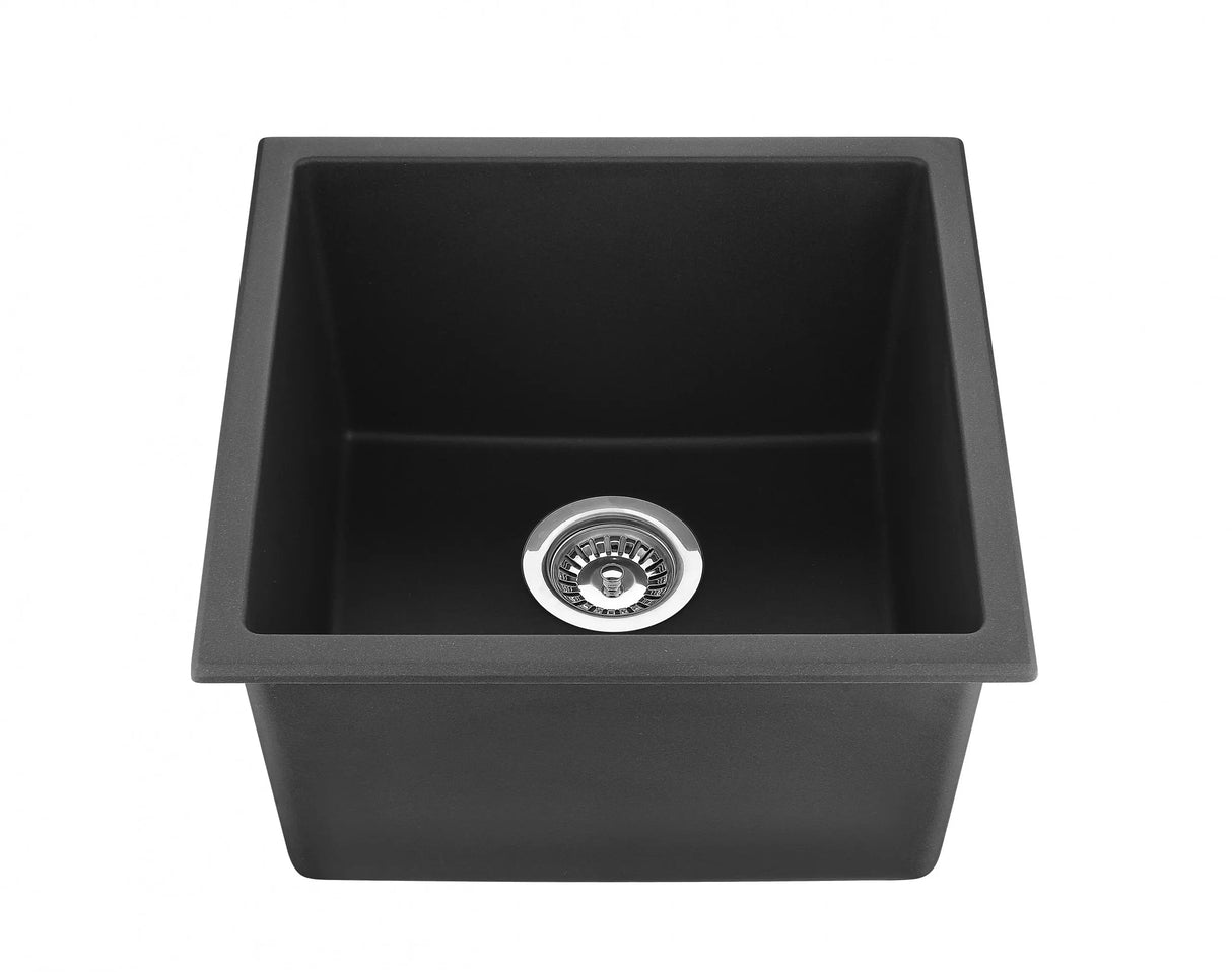 Matte Black Single Bowl Quartz Sink381*457*220mm Poseidonbk