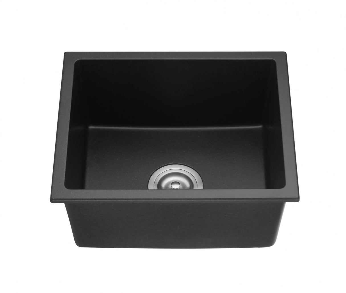 Matte Black Single Bowl Quartz Sink 432*432*246mm Poseidonbk