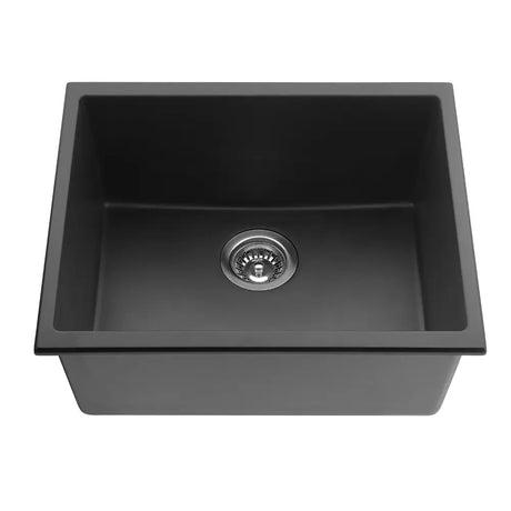 Matte Black SIngle Bowl Quartz Sink 543*457*250mm Poseidonbk
