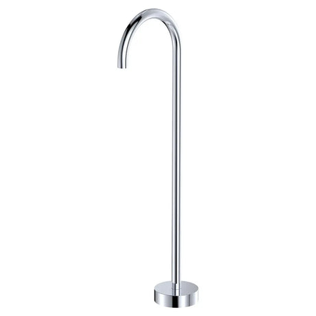 Kaya Gooseneck Floor Mounted Bath Outlet, Chrome fienza