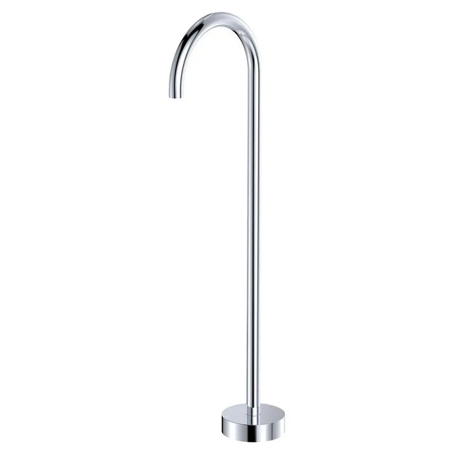 Kaya Gooseneck Floor Mounted Bath Outlet, Chrome fienza