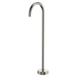 Kaya Gooseneck Floor Mounted Bath Outlet, Brushed Nickel fienza