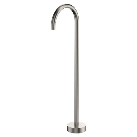 Kaya Gooseneck Floor Mounted Bath Outlet, Brushed Nickel fienza