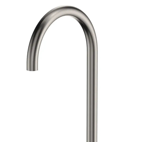 Kaya Gooseneck Floor Mounted Bath Outlet, Brushed Nickel fienza