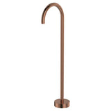 Kaya Gooseneck Floor Mounted Bath Outlet, Brushed Copper fienza