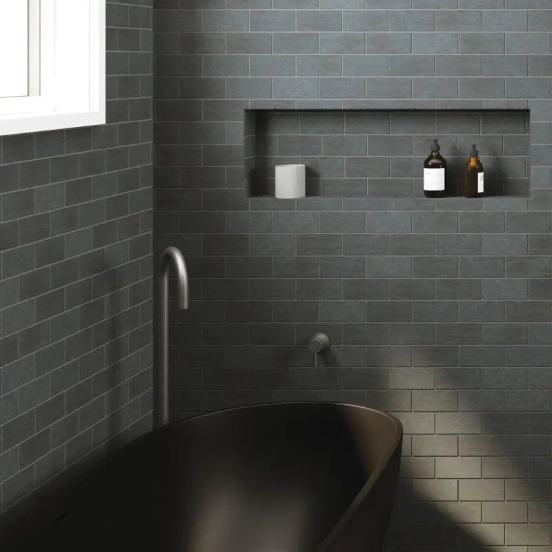 Kaya Gooseneck Floor Mounted Bath Outlet, Gun Metal fienza