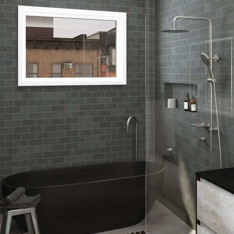 Kaya Gooseneck Floor Mounted Bath Outlet, Gun Metal fienza