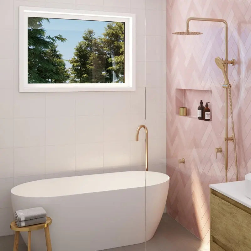 Kaya Gooseneck Floor Mounted Bath Outlet, Urban Brass fienza