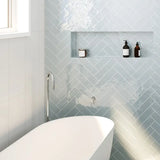 Kaya Gooseneck Floor Mounted Bath Outlet, Chrome fienza