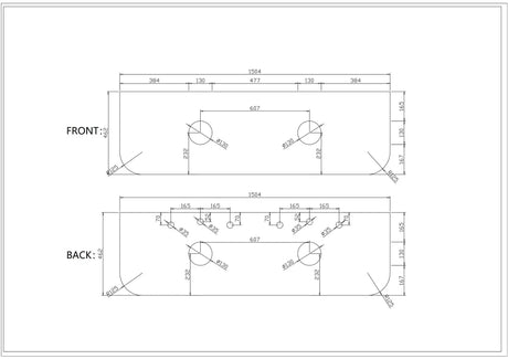 1500mm Stone Top- Silica Free Quartz Stone mercioaustralia