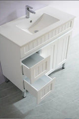 ACACIA SHAKER Matte White PVC Floor Vanity 900 Poseidon