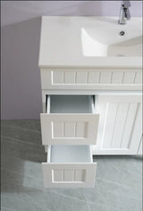 ACACIA SHAKER Matte White PVC Floor Vanity 900 Poseidon