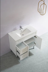 ACACIA SHAKER Matte White PVC Floor Vanity 900 Poseidon