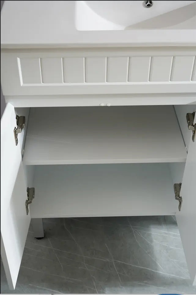 ACACIA SHAKER Matte White PVC Floor Vanity 900 Poseidon