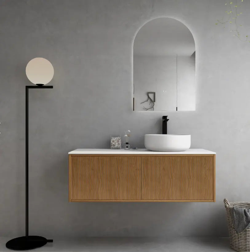 Bellevue PVC Wall Hung Vanity 1200mm (Single Bowl/Double Bowl) (Prime Oak) Poseidon