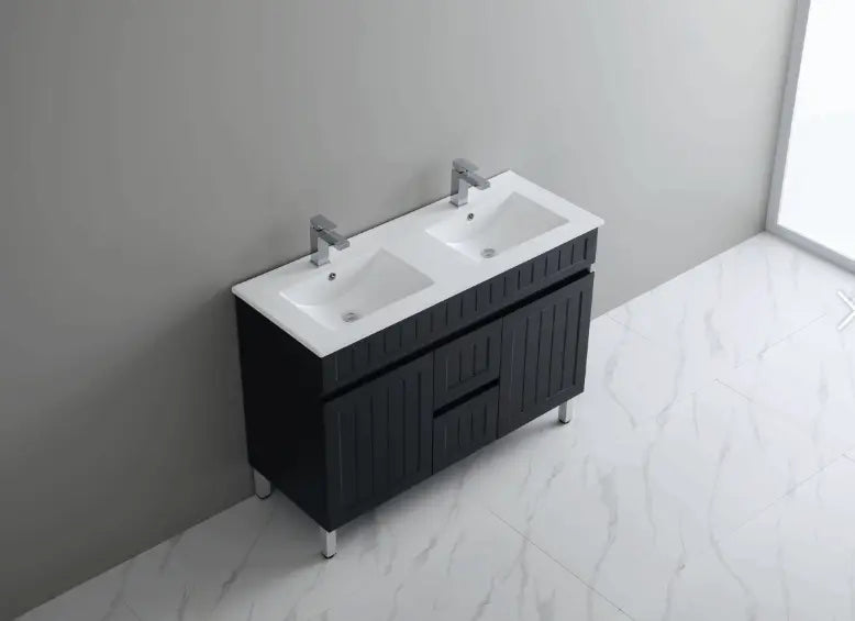 ACACIA SHAKER PVC Floor Vanity 1200mm (Double Bowl) Poseidon